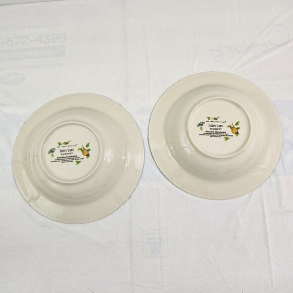 PTS International Interiors Newbury Stoneware Rimmed Soup Salad Bowls – Set of 2 - Picture 12 of 16